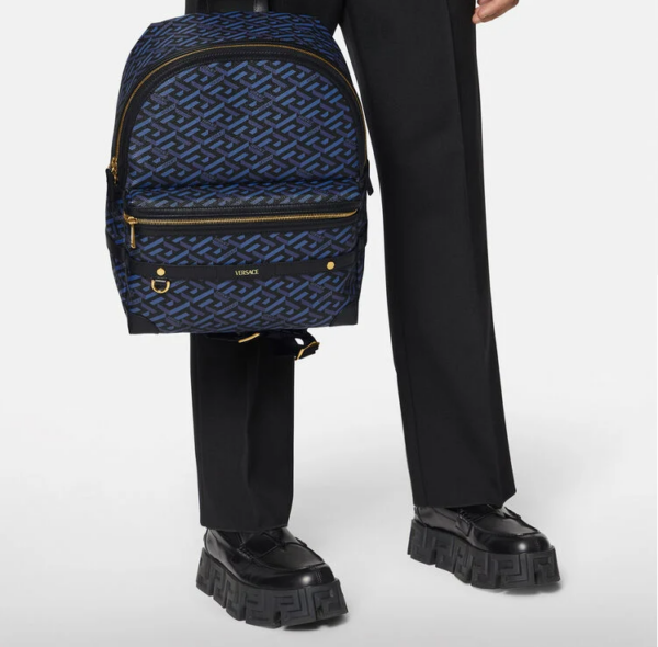 Balo Versace La Greca Signature Back Pack Black Blue 1000745-1A01444-5U18V - Ảnh 2