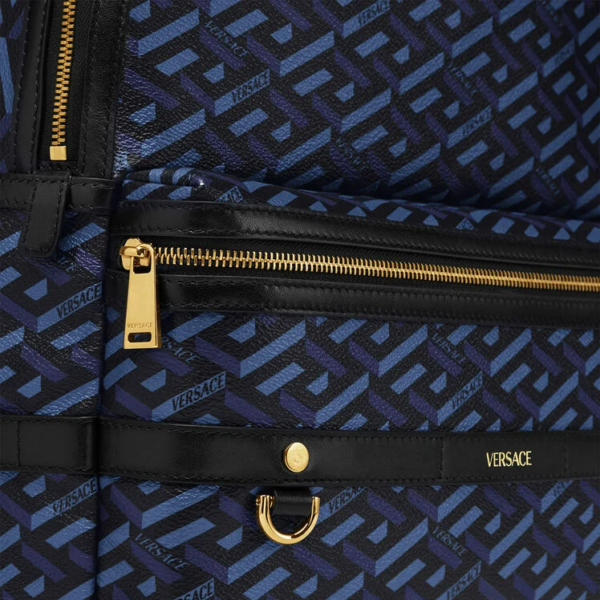 Balo Versace La Greca Signature Back Pack Black Blue 1000745-1A01444-5U18V - Ảnh 4