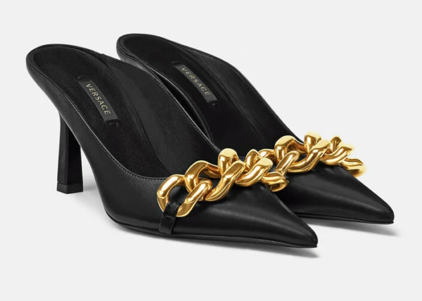 Giày Versace Medusa Chain Nappa Leather Mules 1000840-DNA32-1B00V - Ảnh 3