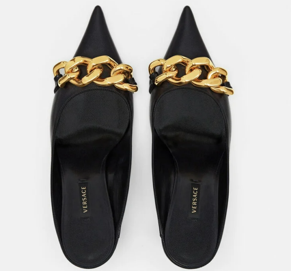 Giày Versace Medusa Chain Nappa Leather Mules 1000840-DNA32-1B00V - Ảnh 2