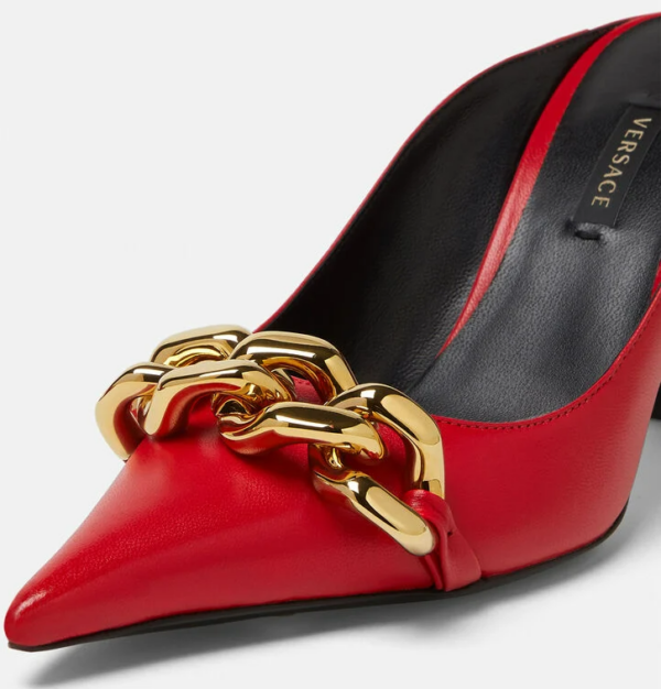 Giày Versace Medusa Chain Nappa Leather Mules 1000840-DNA32-1R23V - Ảnh 4