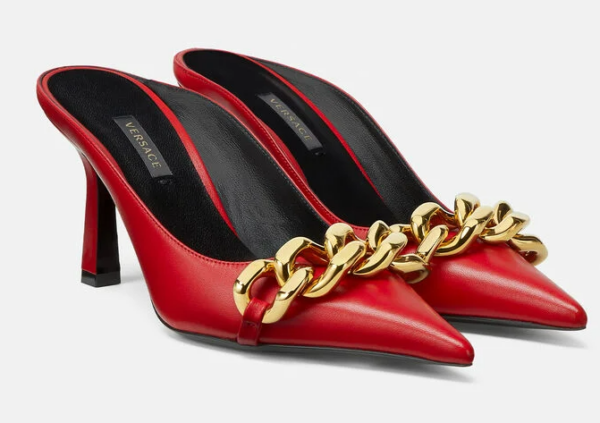 Giày Versace Medusa Chain Nappa Leather Mules 1000840-DNA32-1R23V - Ảnh 3