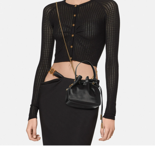 Túi Versace La Medusa Charm Bucket Bag Black 1000885-1A00958-1B00V - Ảnh 2