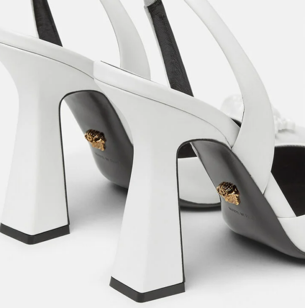 Giày Versace La Medusa Patent Sling-back Pumps 1001207-DVT2P-1W040 - Ảnh 4