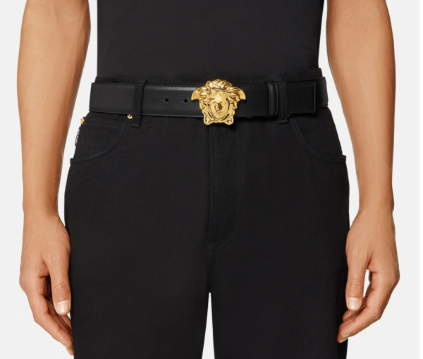 Thắt Lưng Versace La Medusa Leather Belt Flat 'Black' 1001340-DVTP1-KVO41 - Ảnh 2