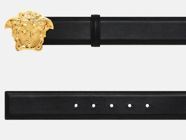 Thắt Lưng Versace La Medusa Leather Belt Flat 'Black' 1001340-DVTP1-KVO41 - Ảnh 3