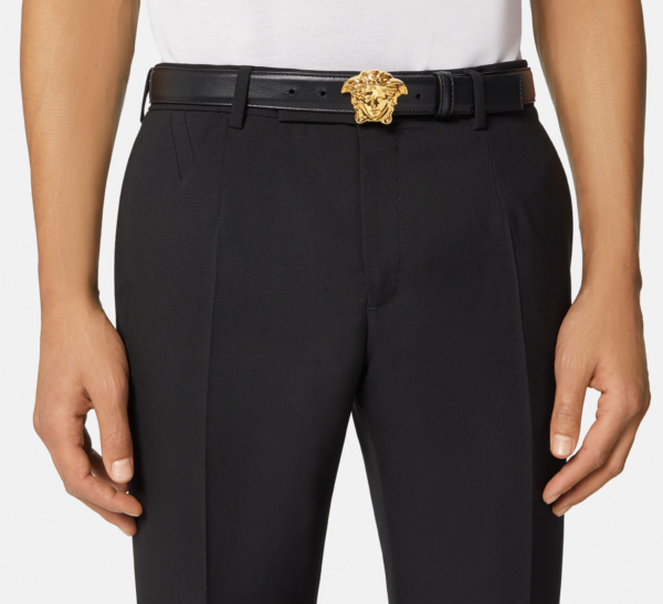 Thắt Lưng Versace La Medusa Leather Belt Flat Black 1001364-DVTP1-KVO41 - Ảnh 2