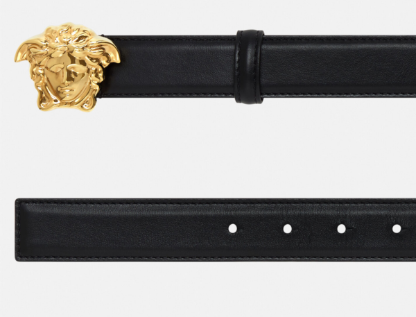 Thắt Lưng Versace La Medusa Leather Belt Flat Black 1001364-DVTP1-KVO41 - Ảnh 3