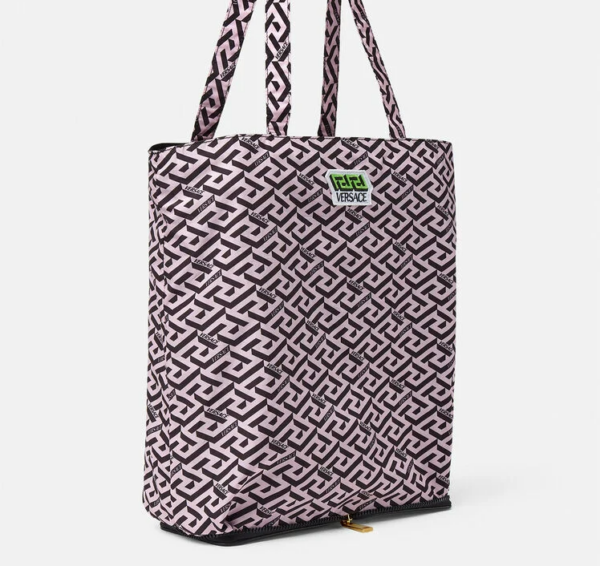 Túi Versace La Greca Signature Tall Tote Bag Black Pink 1001753-1A01443-5G16V - Ảnh 5