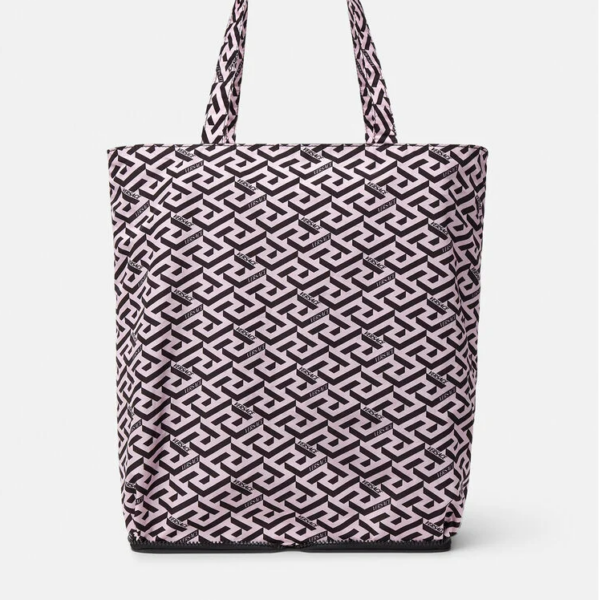 Túi Versace La Greca Signature Tall Tote Bag Black Pink 1001753-1A01443-5G16V - Ảnh 3