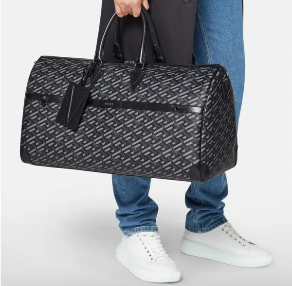 Túi Versace La Greca Signature Travel Bag Black Gray 1001766-1A01444-5B05E - Ảnh 6