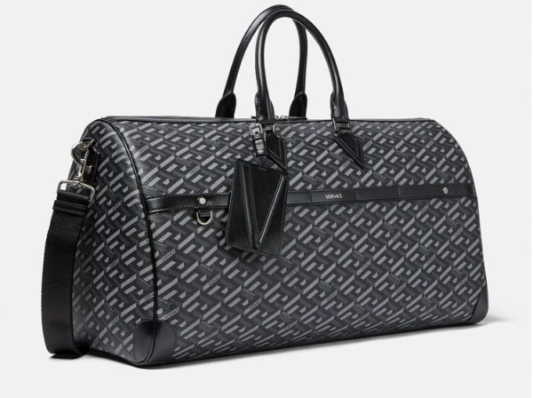 Túi Versace La Greca Signature Travel Bag Black Gray 1001766-1A01444-5B05E - Ảnh 5