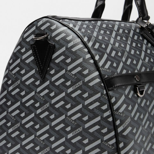 Túi Versace La Greca Signature Travel Bag Black Gray 1001766-1A01444-5B05E - Ảnh 2