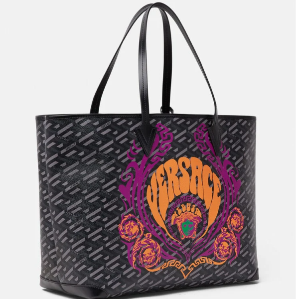 Túi Versace Medusa Music La Greca Tote Black Print 1001767-1A02730-5B44E - Ảnh 2