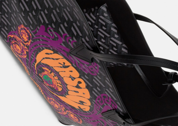 Túi Versace Medusa Music La Greca Tote Black Print 1001767-1A02730-5B44E - Ảnh 6