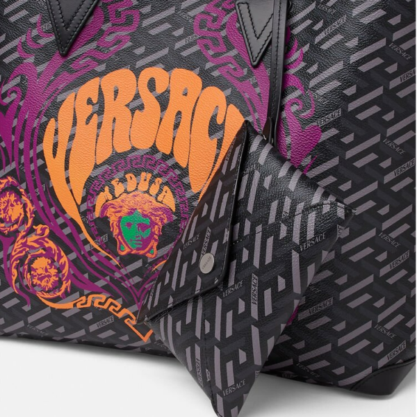 Túi Versace Medusa Music La Greca Tote Black Print 1001767-1A02730-5B44E - Ảnh 4