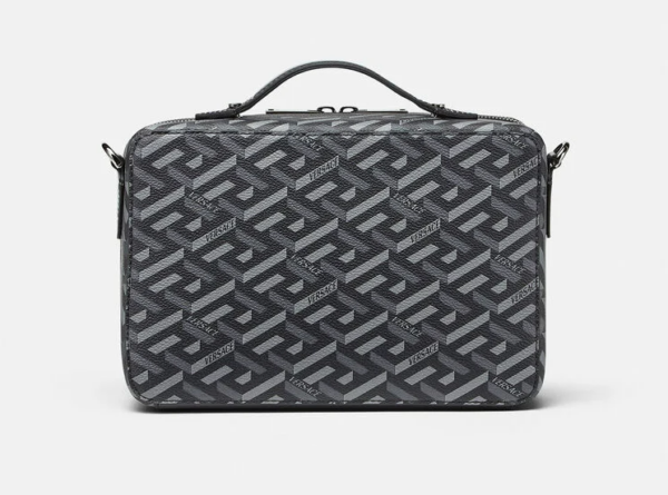 Túi Versace La Greca Signature Messenger Bag Black Gray 1001769-1A01444-5B05E - Ảnh 4