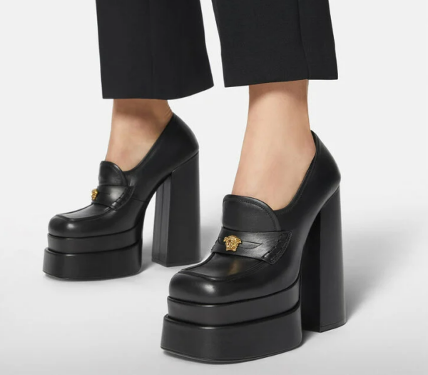 Giày Versace Intrico Platform Loafers 1001790-DVT2P-1B00V - Ảnh 5
