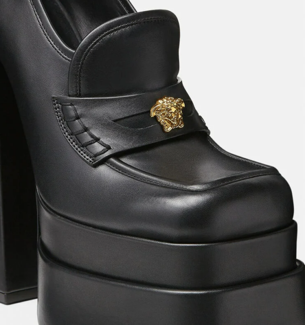 Giày Versace Intrico Platform Loafers 1001790-DVT2P-1B00V - Ảnh 4
