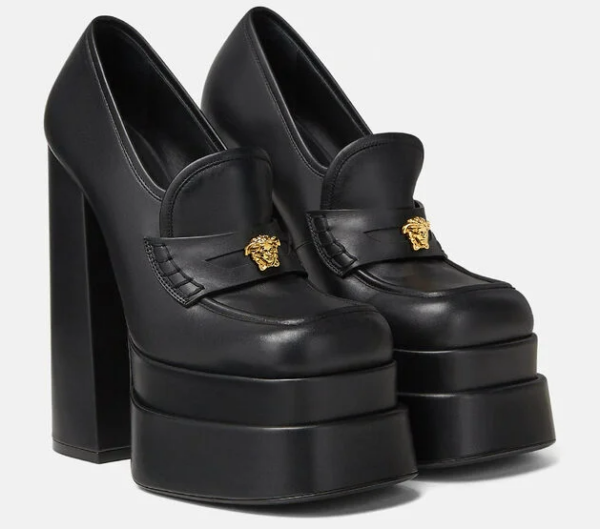 Giày Versace Intrico Platform Loafers 1001790-DVT2P-1B00V - Ảnh 3