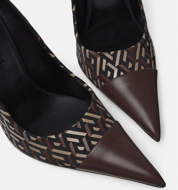 Giày Versace La Greca Signatutre Pumps 1001800-1A01930-5B17V - Ảnh 4