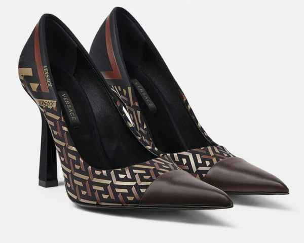 Giày Versace La Greca Signatutre Pumps 1001800-1A01930-5B17V - Ảnh 3