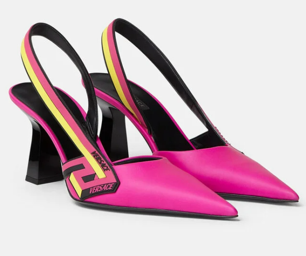 Giày Versace La Greca Signature Sling-Back Pumps 1001831-DVT2P-1PA4V - Ảnh 3