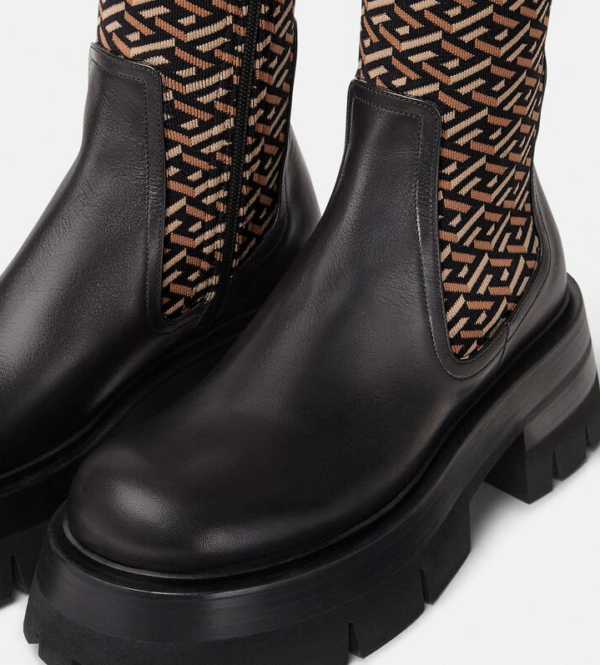 Giày Versace Leonidas Thigh High Boots 1002055-1A01533-5B170 - Ảnh 3
