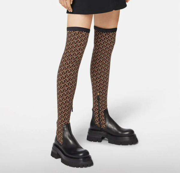Giày Versace Leonidas Thigh High Boots 1002055-1A01533-5B170 - Ảnh 5