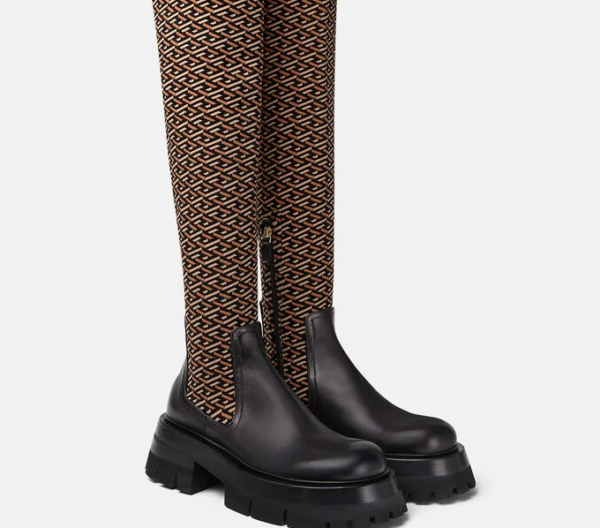 Giày Versace Leonidas Thigh High Boots 1002055-1A01533-5B170 - Ảnh 4