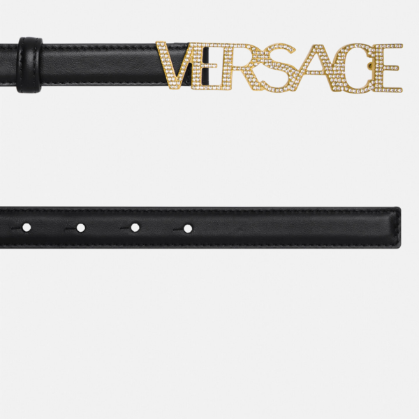 Thắt Lưng Versace Logo Crystal Belt Black 1002202-1A01051-1B00V - Ảnh 3