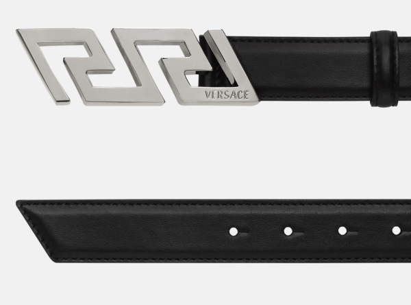 Thắt Lưng Versace La Greca Leather Belt Black 1002237-DVTP1-1B00E - Ảnh 2