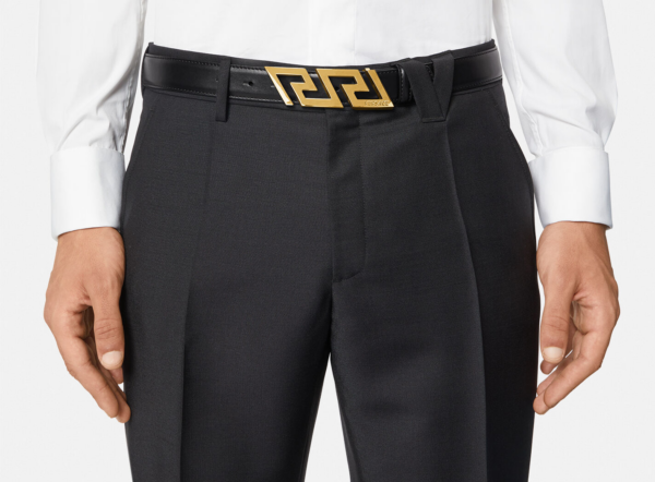 Thắt Lưng Versace La Greca Leather Belt 'Black' 1002237-DVTP1-1B00V - Ảnh 2
