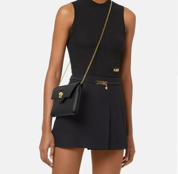 Túi Versace La Medusa Envelope Pouch Black 1003018-DVIT2T-1B00V - Ảnh 2