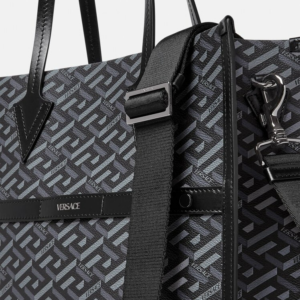 Alternative view of Túi Versace La Greca Signature Tall Tote Bag Black Gray 1003136-1A01444-5B05E