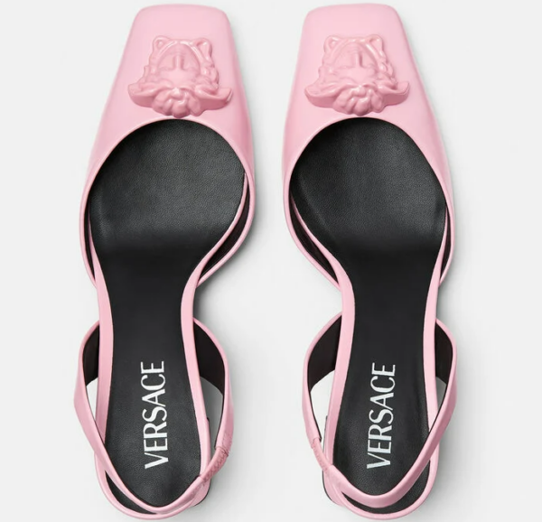Giày Versace La Medusa Leather Sling-back Pumps 1003138-DVT2P-1P650 - Ảnh 2