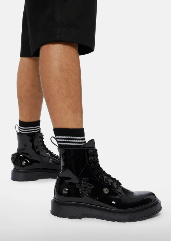 Giày Versace Medusa Boots Black 1003149-1A02844-1B00B - Ảnh 5