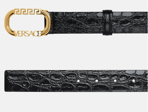 Thắt Lưng Versace Greca Oval Belt Black 1003863-DVTP1-1B00V - Ảnh 3