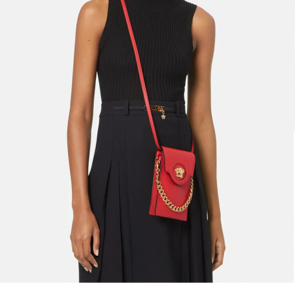 Túi Versace La Medusa Phone Pouch Red 1003983-DVIT2T-1R11V - Ảnh 2