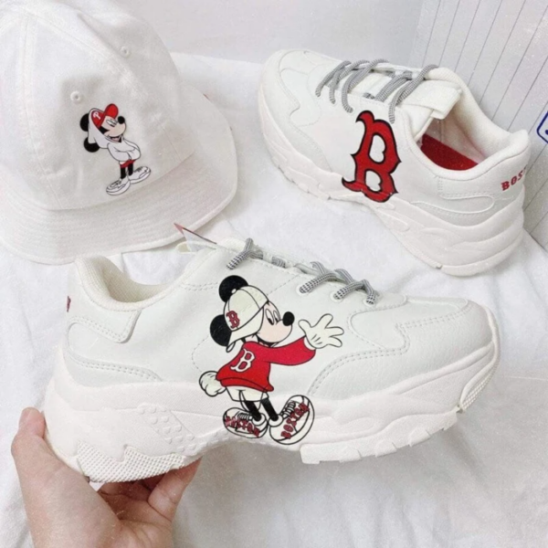Giày MLB Bigball Chunky Boston Mickey Red Sox 'White' 32SHCK011-43I - Ảnh 5