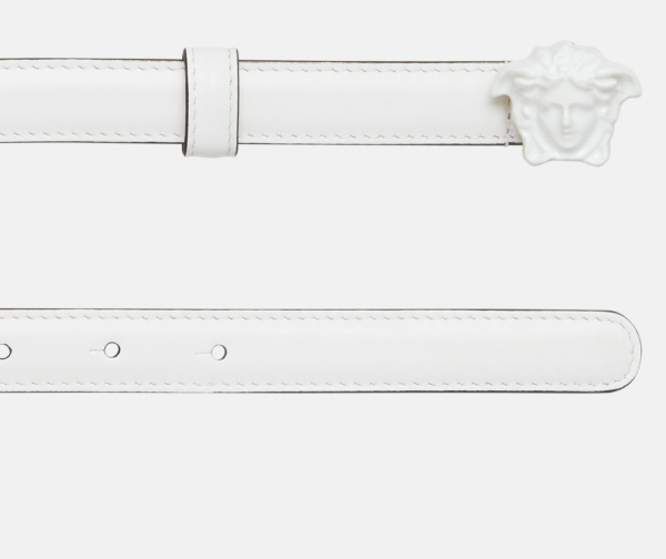 Thắt Lưng Versace La Medusa Leather Belt White DCDI145-DVTFN-1W04V - Ảnh 3