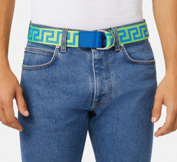 Thắt Lưng Versace Greca Ribbon Belt Blue Green DCU8440-DNASGV-2G54E - Ảnh 2