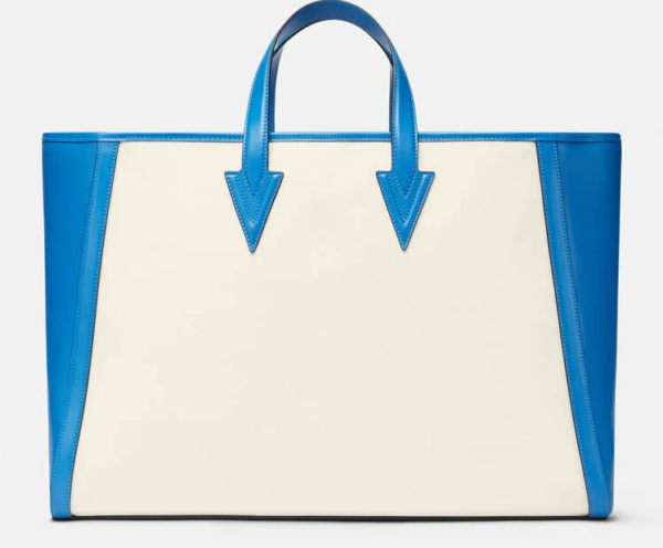 Túi Versace Cabas Logo Tote Blue White DFB8579-DTEVT5-2U37P - Ảnh 4