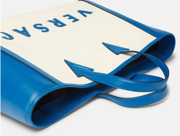 Túi Versace Cabas Logo Tote Blue White DFB8579-DTEVT5-2U37P - Ảnh 3