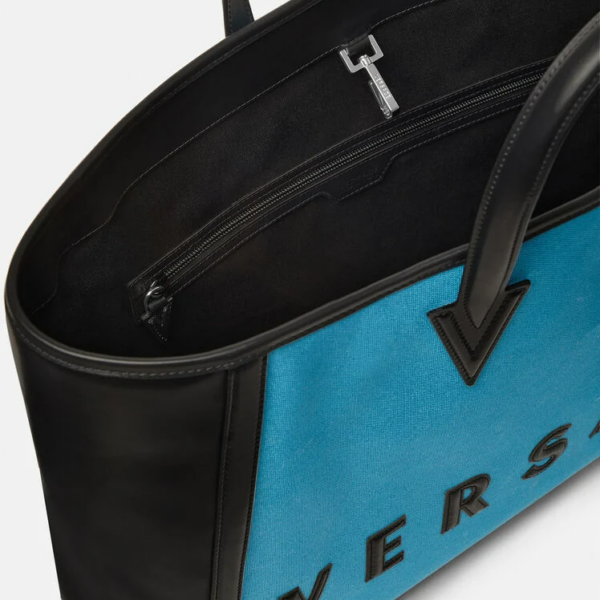 Túi Versace Cabas Logo Tote Blue Black DFB8579-DTEVT5-2U62P - Ảnh 3