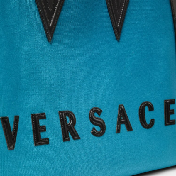 Túi Versace Cabas Logo Tote Blue Black DFB8579-DTEVT5-2U62P - Ảnh 2