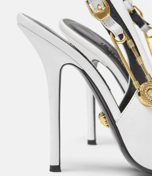 Giày Versace Safety Pin Pumps DST207P-DVT2P-K0AOH - Ảnh 4