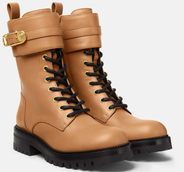 Giày Versace Safety Pin Leather Boots DST419E-DVTA3-1K26V - Ảnh 2