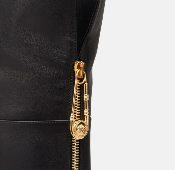 Giày Versace Safety Pin Flat Leather DST473E-DV11N-D41OH - Ảnh 4