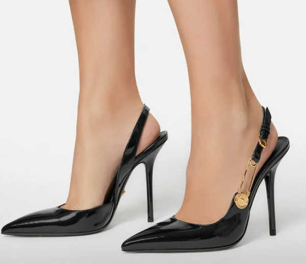 Giày Versace Safety Pin Pumps DST561P-D2VE-KVO41 - Ảnh 5
